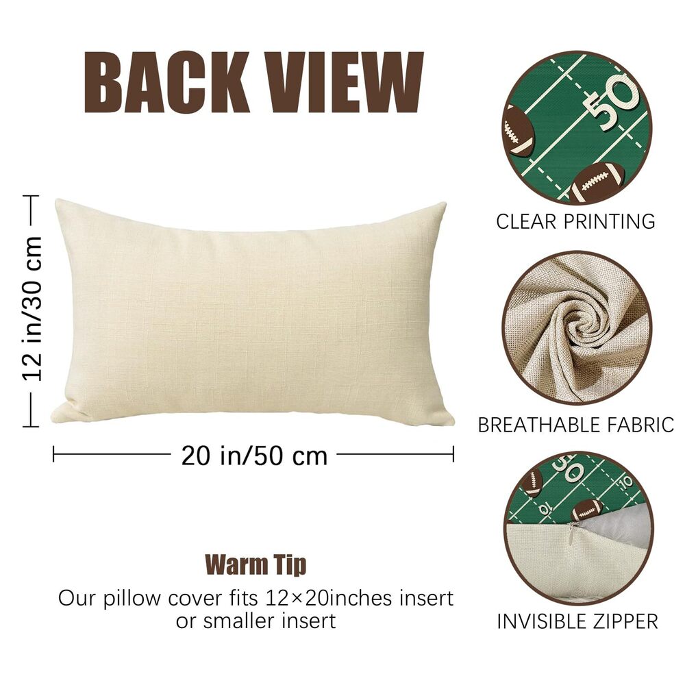 9411 Football Green Lumbar Decorative Rectangle Pillow Cover 12 x 20 - Picture 2 of 7
